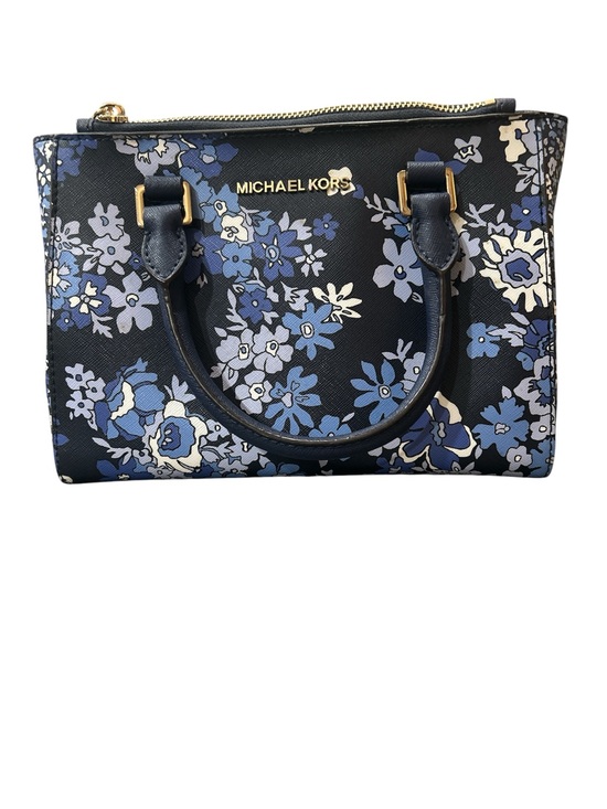 Michael Kors Handbags - Michael Kors Kellen XS Satchel in a navy and blue floral print